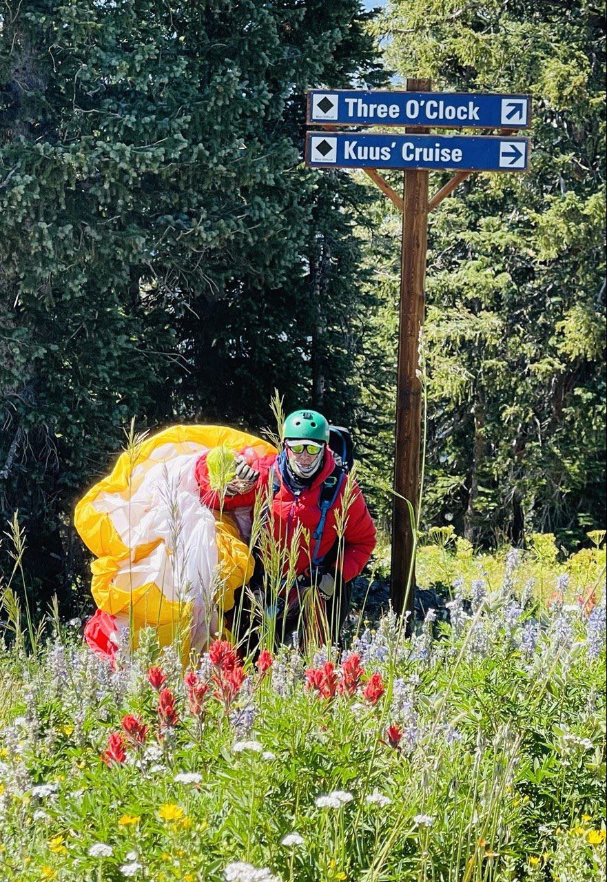 paraglider at ski resort