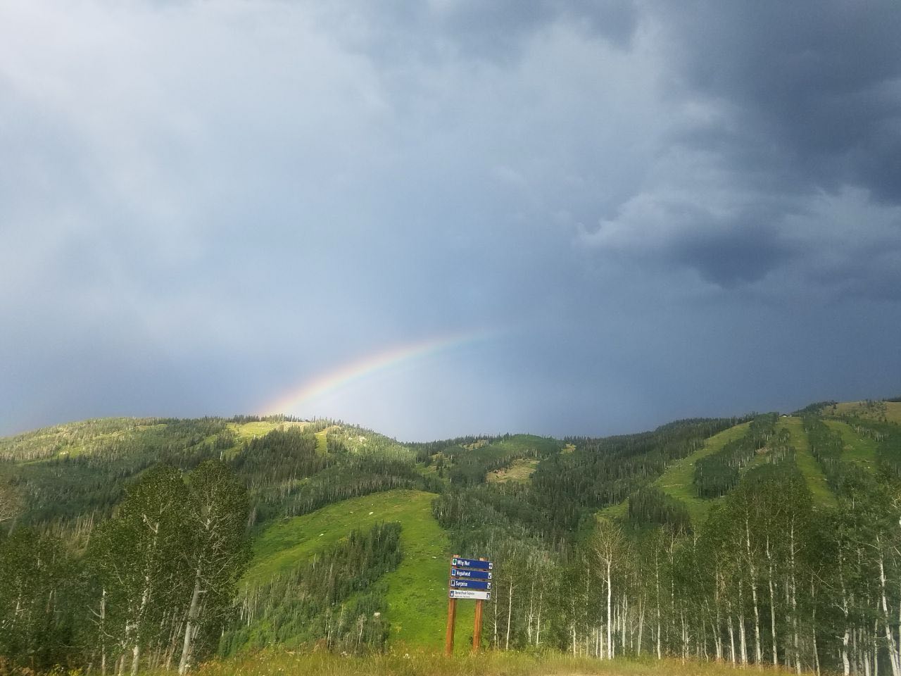 rainbow over mountain