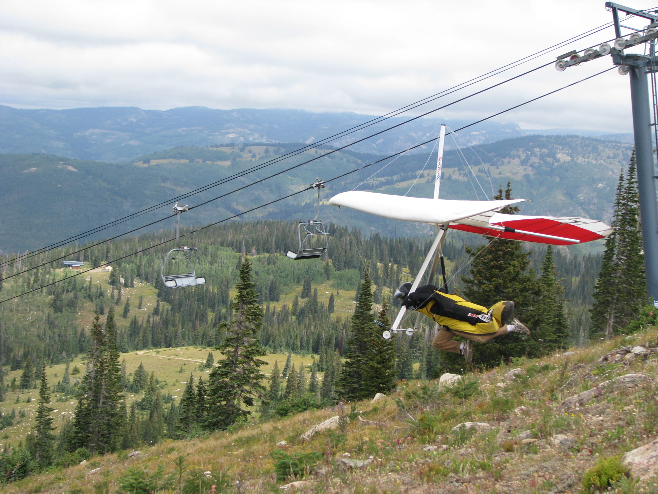 hang gliding near ski resort area