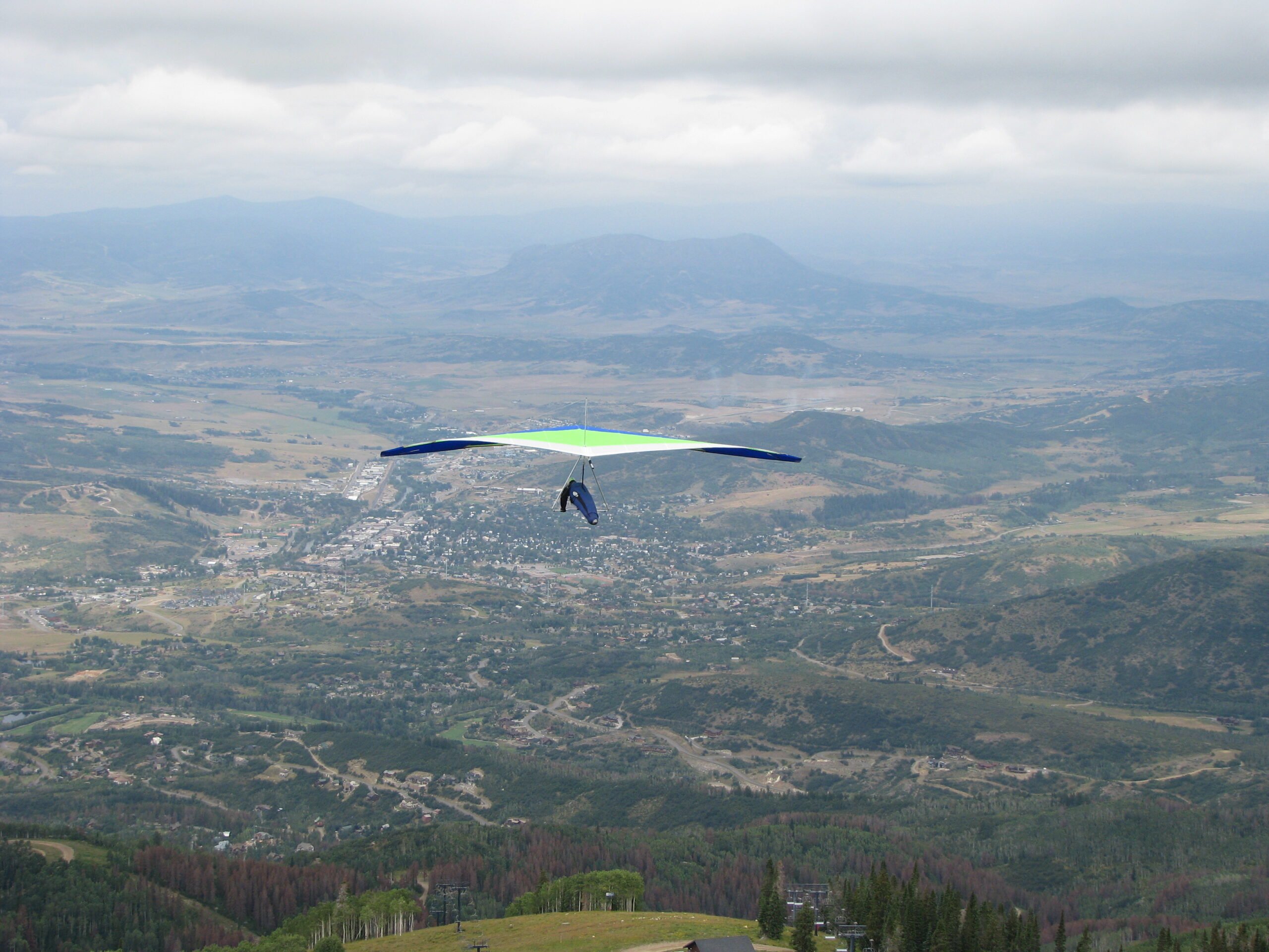 hang gliding over Steamboat Springs Colorado